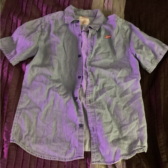 Levi's Light Gray Button Down Shirt Short Sleeves - Picture 1 of 2